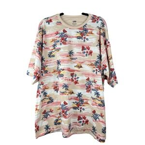 Footlocker  2XL LCKR all over print Hawaiian  T-Shirt Floral Tropical  Cruise